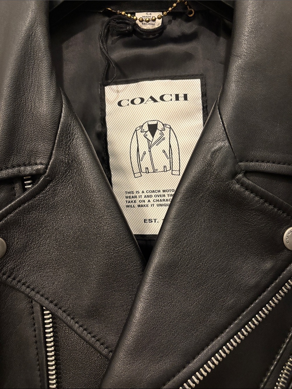 Coach Black Leather lamb skin bomber - Picture 2 of 5